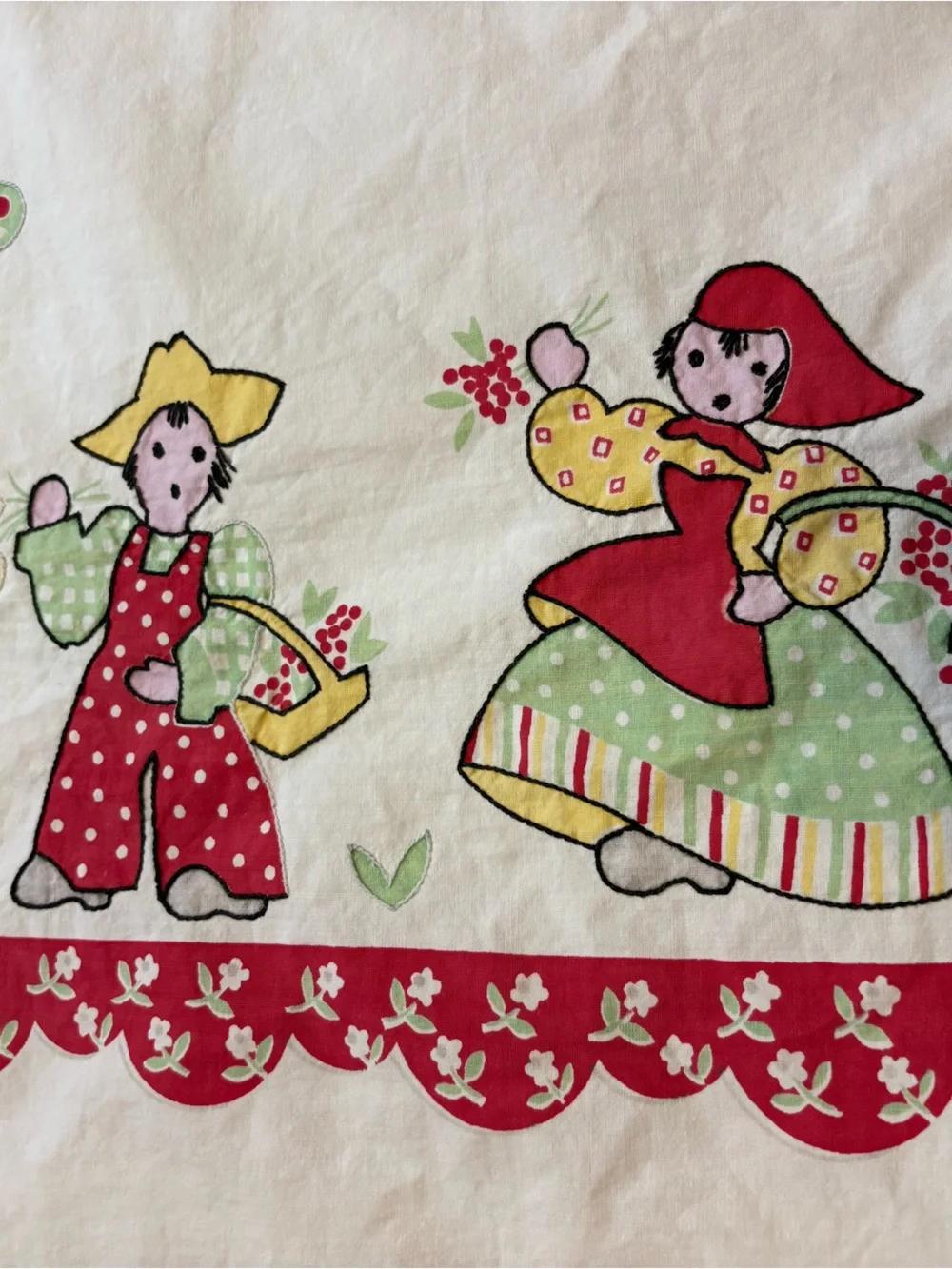Vintage Hand stitched Dutch table cloth